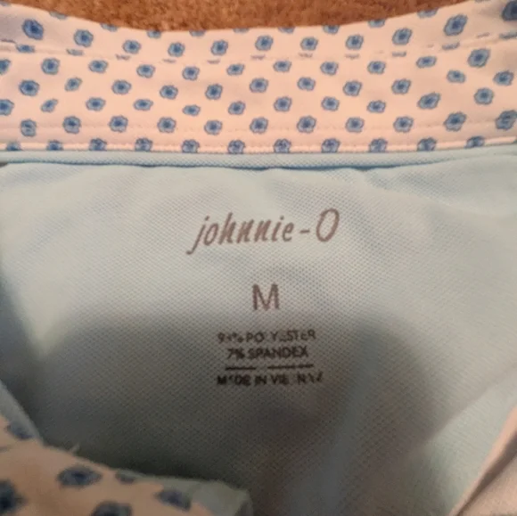 Johnnie O Golf Polo 1899 Blue Flowers Size M - Picture 6 of 8